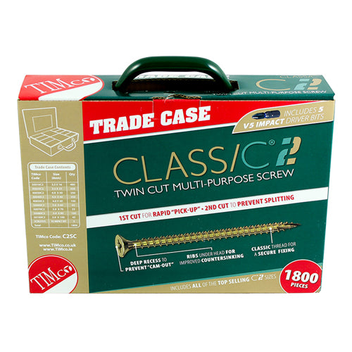 TIMCO C2 Strong-Fix Multi-Purpose Premium Countersunk Gold Woodscrews Assorted Case