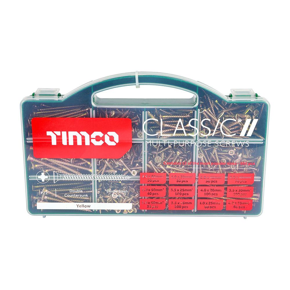 TIMCO Classic Multi-Purpose Countersunk Gold Woodscrews Assorted Case - 0