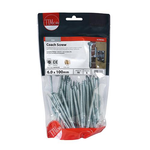 TIMCO Coach Screws Hex Head Silver