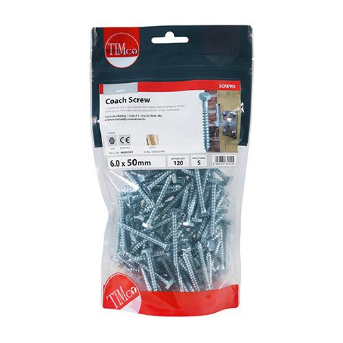 TIMCO Coach Screws Hex Head Silver