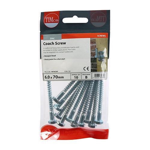 TIMCO Coach Screws Hex Head Silver