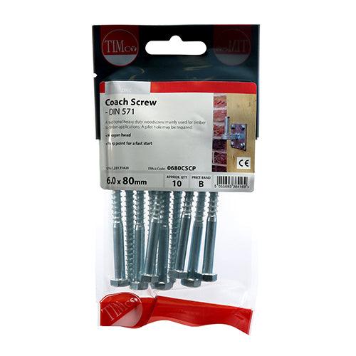 TIMCO Coach Screws Hex Head Silver