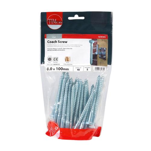 TIMCO Coach Screws Hex Head Silver