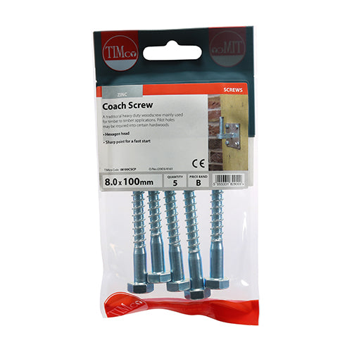 TIMCO Coach Screws Hex Head Silver