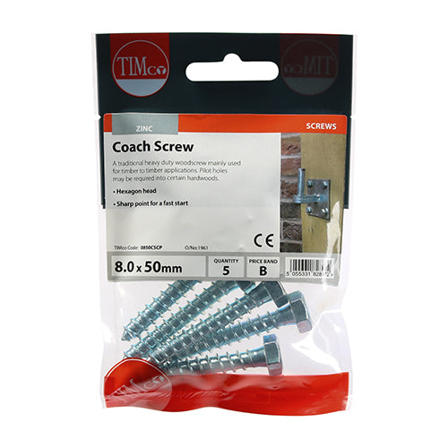 TIMCO Coach Screws Hex Head Silver