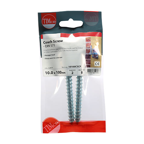 TIMCO Coach Screws Hex Head Silver