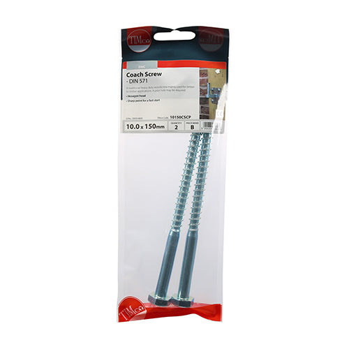 TIMCO Coach Screws Hex Head Silver