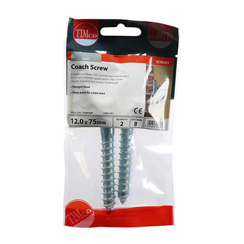 TIMCO Coach Screws Hex Head Silver