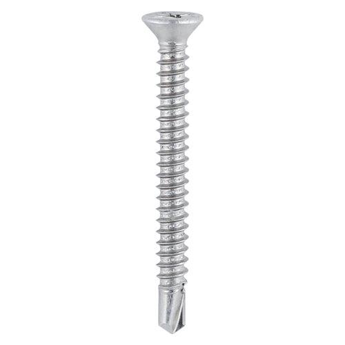 TIMCO Window Fabrication Screws Countersunk with Ribs PH Self-Tapping Thread Self-Drilling Point Martensitic Stainless Steel & Silver Organic