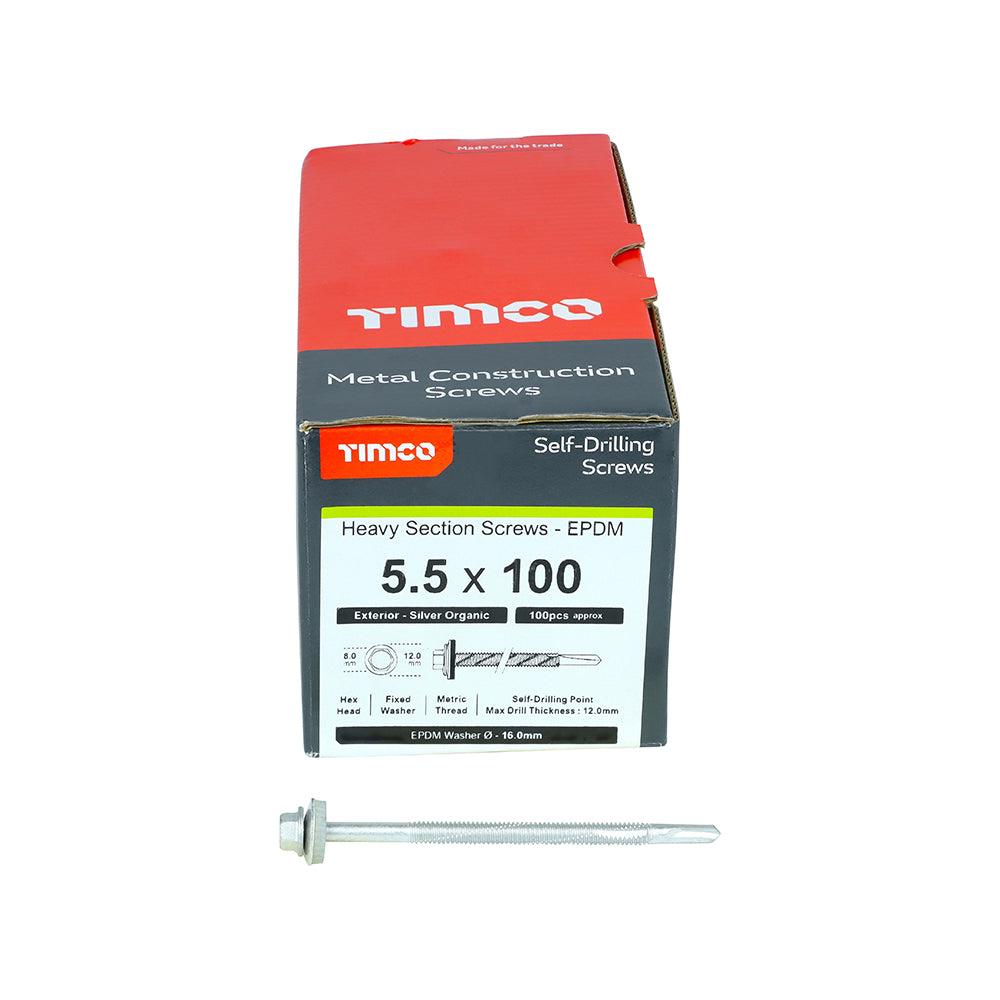 TIMCO Self-Drilling Heavy Section Screws Exterior Silver with EPDM Washer