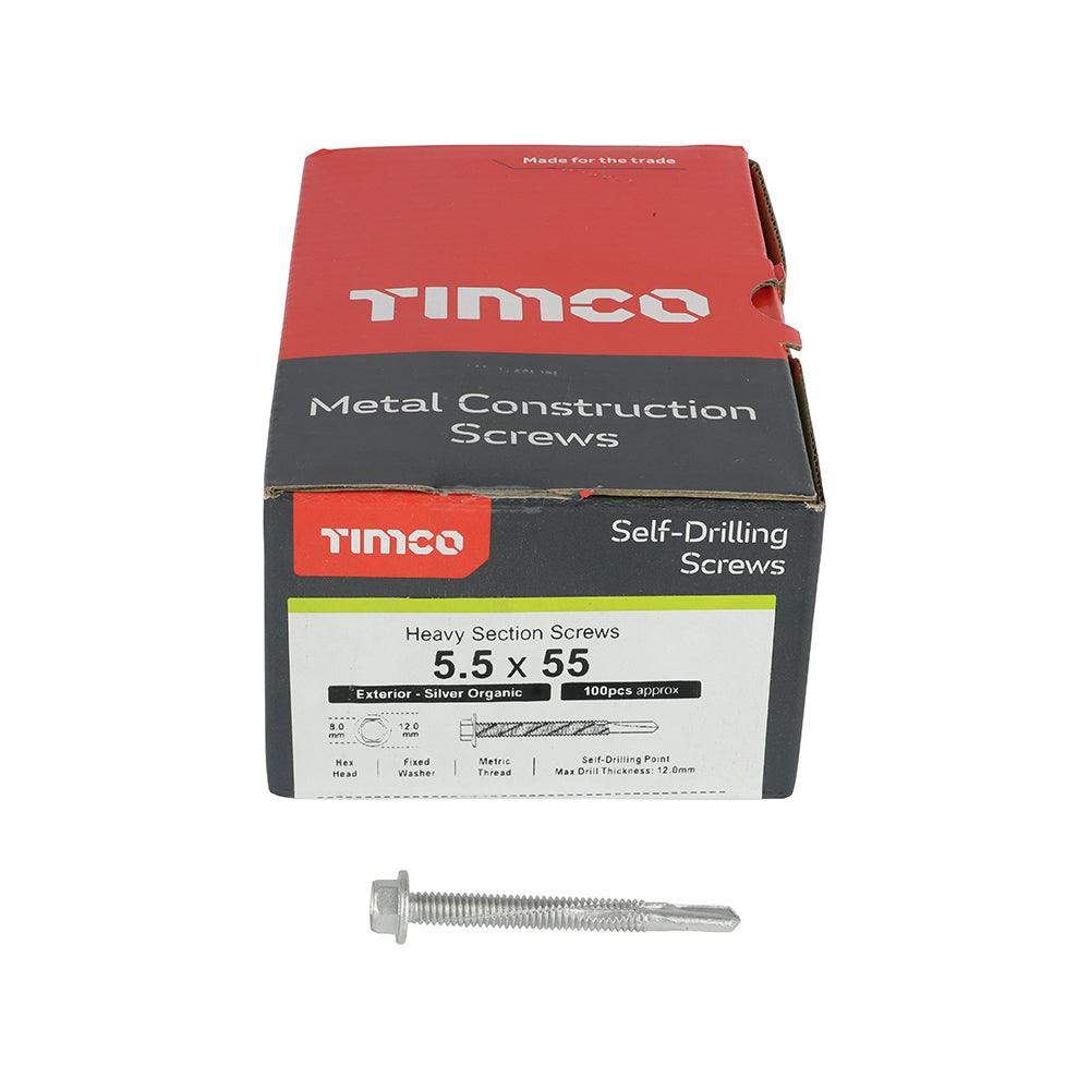 TIMCO Self-Drilling Heavy Section Screws Exterior Silver with EPDM Washer