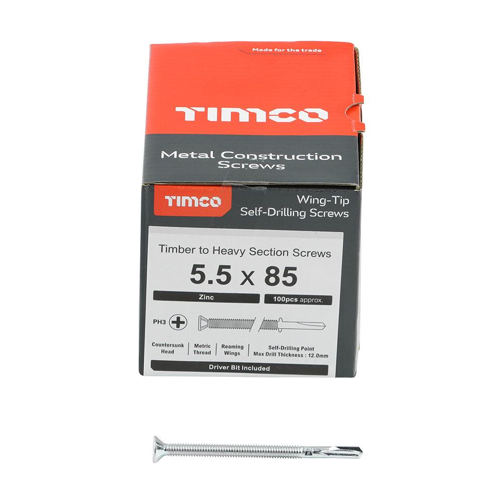 TIMCO Self-Drilling Wing-Tip Steel to Timber Heavy Section Silver Screws - 0