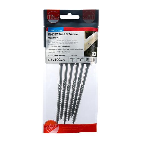 TIMCO Timber Screws Hex Flange Head A4 Stainless Steel