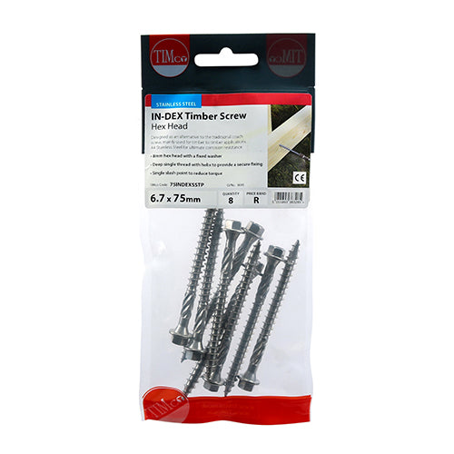 TIMCO Timber Screws Hex Flange Head A4 Stainless Steel