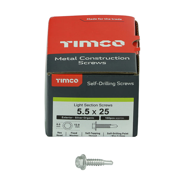 TIMCO Self-Drilling Light Section Screws Exterior Silver