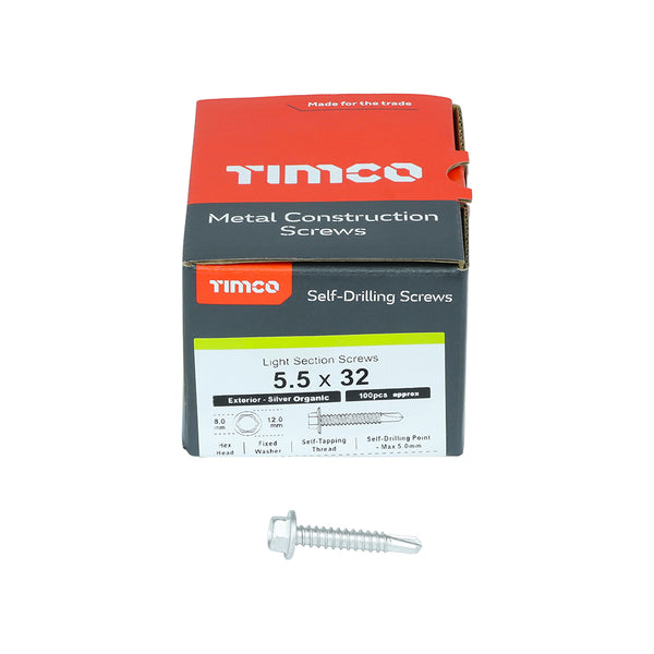 TIMCO Self-Drilling Light Section Screws Exterior Silver