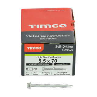 TIMCO Self-Drilling Light Section Screws Exterior Silver