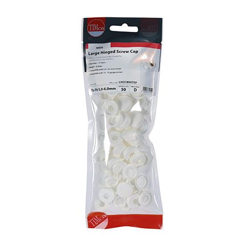 TIMCO Hinged Screw Caps Large White