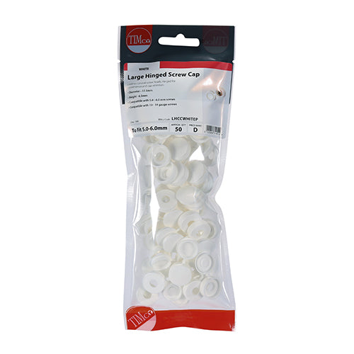 TIMCO Hinged Screw Caps Large White