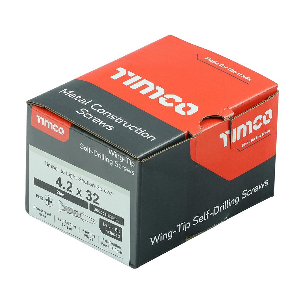 TIMCO Self-Drilling Wing-Tip Steel to Timber Light Section Silver Screws