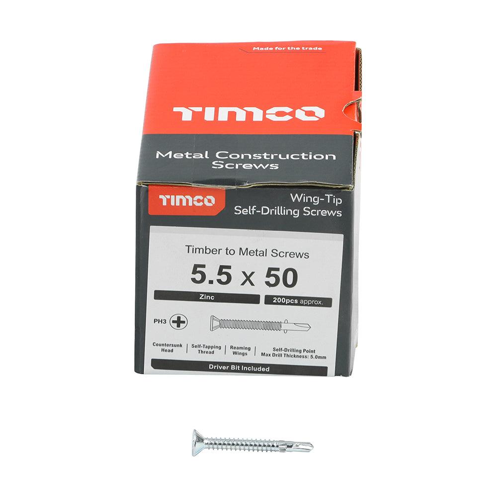 TIMCO Self-Drilling Wing-Tip Steel to Timber Light Section Silver Screws