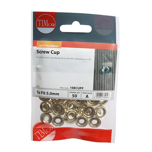 TIMCO Screw Cups Electro Brass