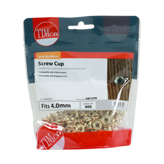 TIMCO Screw Cups Electro Brass