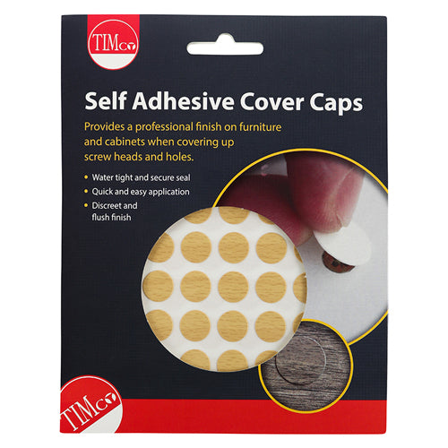 TIMCO Self-Adhesive Screw Cover Caps Beech