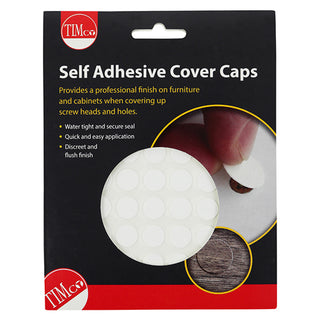 TIMCO Self-Adhesive Screw Cover Caps White Gloss