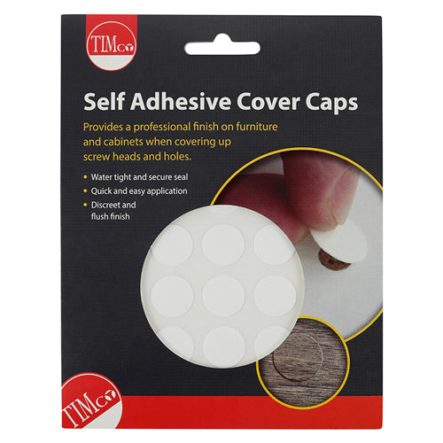 TIMCO Self-Adhesive Screw Cover Caps White Matt