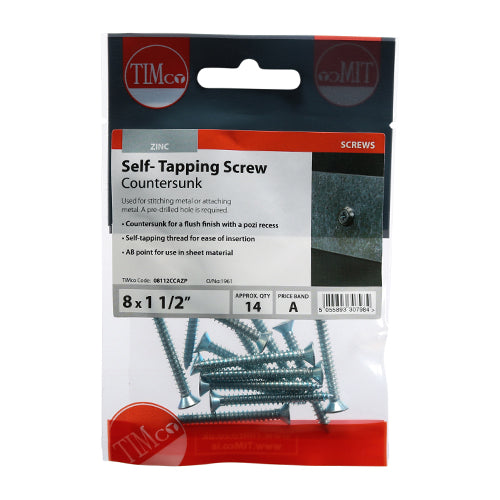 TIMCO Self-Tapping Countersunk Silver Screws