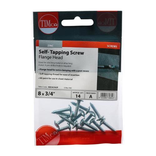 TIMCO Self-Tapping Flange Head Silver Screws - 0