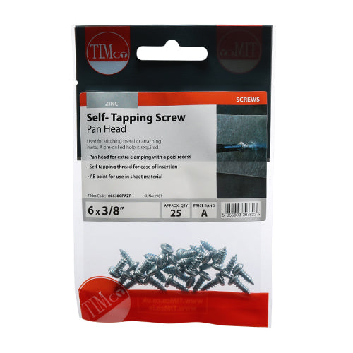 TIMCO Self-Tapping Pan Head Silver Screws