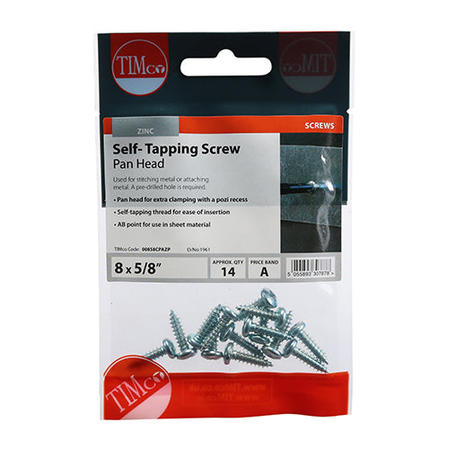 TIMCO Self-Tapping Pan Head Silver Screws