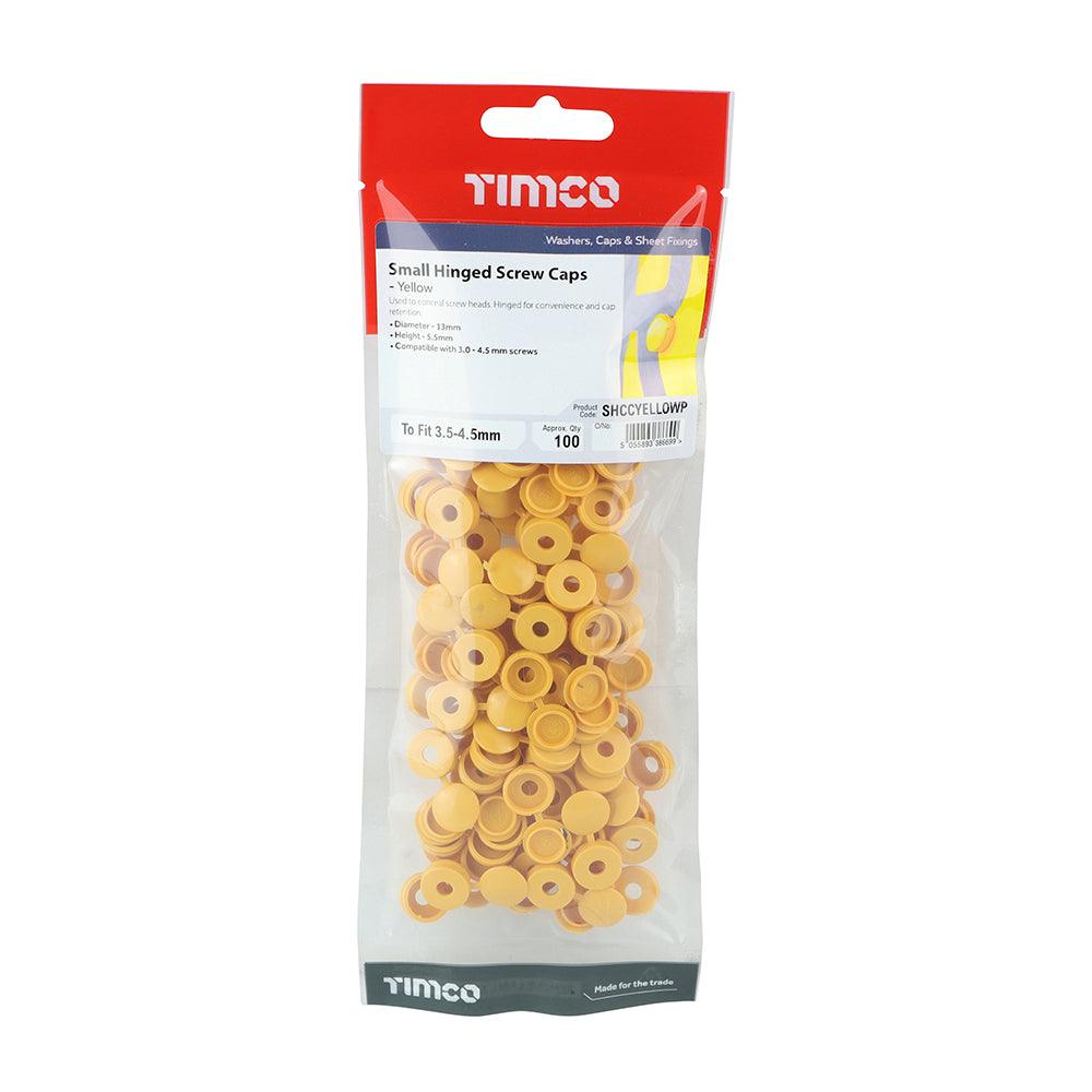 TIMCO Hinged Screw Caps Small Yellow