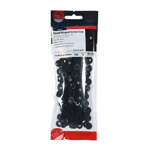 TIMCO Hinged Screw Caps Small Black