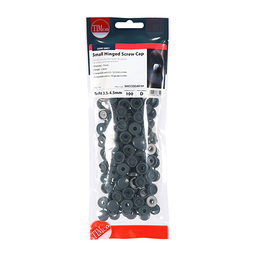 TIMCO Hinged Screw Caps Small Dark Grey