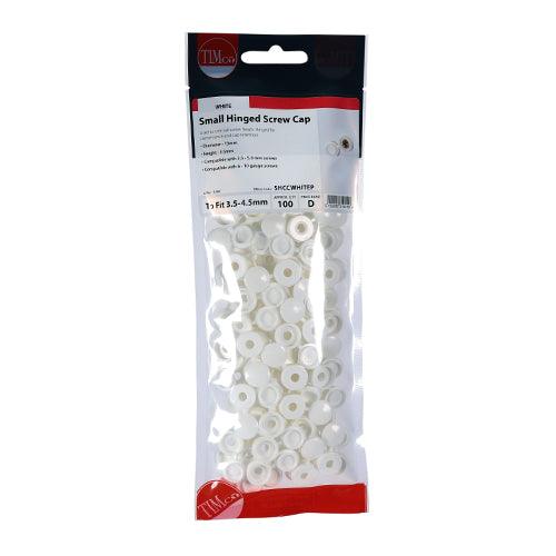 TIMCO Hinged Screw Caps Small White