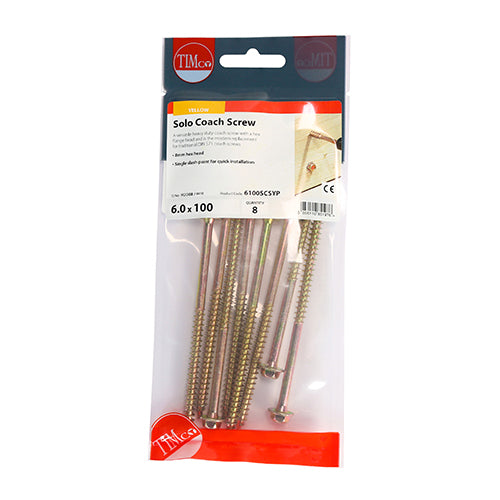 TIMCO Solo Advanced Hex Head Gold Coach Woodscrews