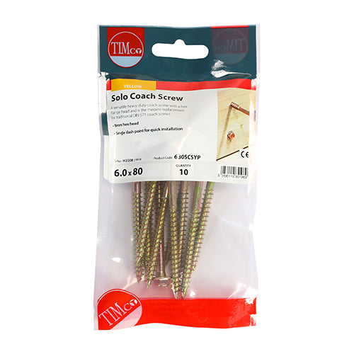 TIMCO Solo Advanced Hex Head Gold Coach Woodscrews