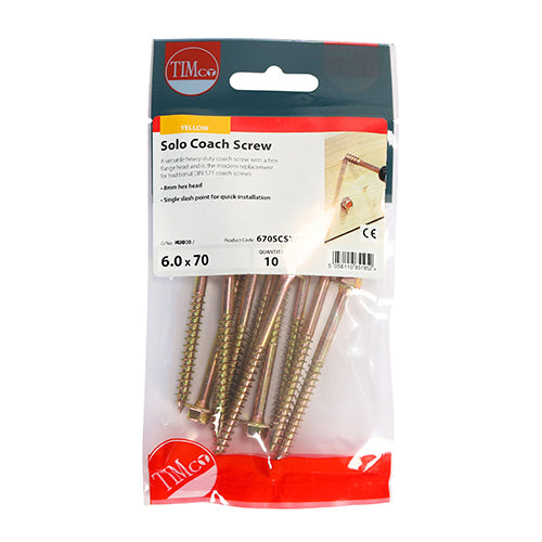 TIMCO Solo Advanced Hex Head Gold Coach Woodscrews