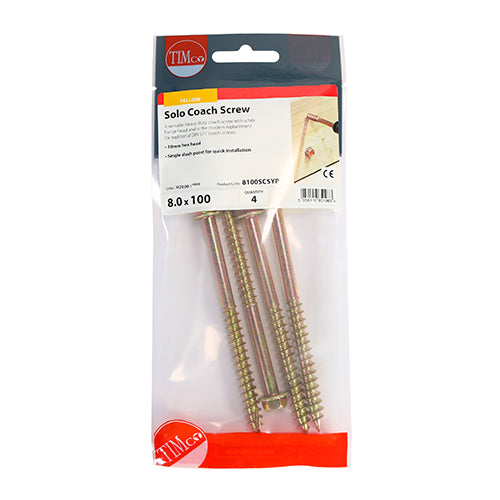 TIMCO Solo Advanced Hex Head Gold Coach Woodscrews