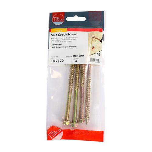 TIMCO Solo Advanced Hex Head Gold Coach Woodscrews - 0