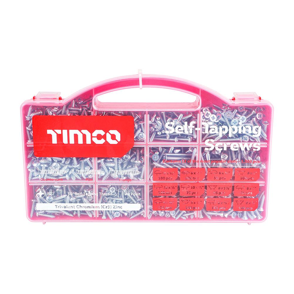 TIMCO Self-Tapping Silver Screws Mixed Tray - 0