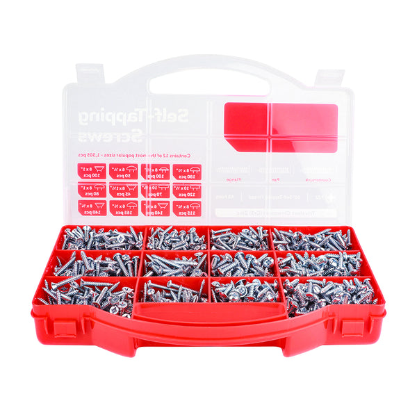 TIMCO Self-Tapping Silver Screws Mixed Tray