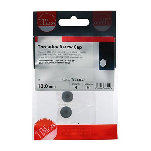 TIMCO Threaded Screw Caps Solid Brass Satin Chrome