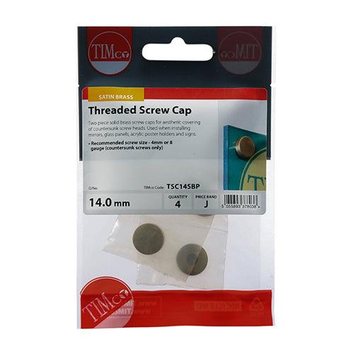 TIMCO Threaded Screw Caps Solid Brass Satin Brass