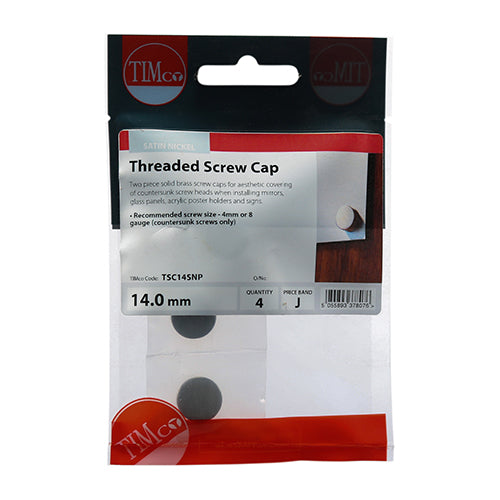 TIMCO Threaded Screw Caps Solid Brass Satin Nickel