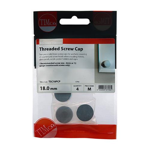 TIMCO Threaded Screw Caps Solid Brass Polished Chrome