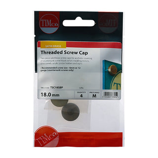 TIMCO Threaded Screw Caps Solid Brass Satin Brass